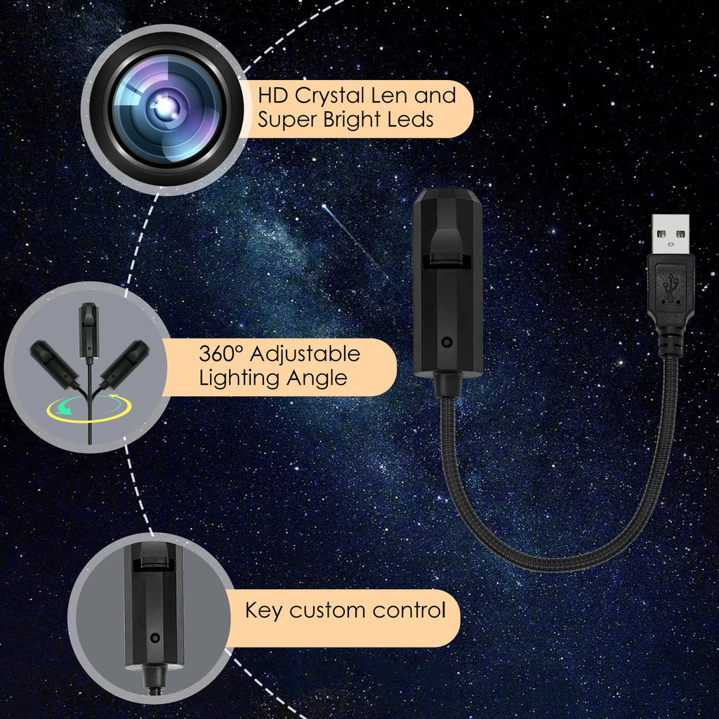 MyGalaxyGlow™ Three-color moon- atmosphere light, LED starry sky projection light, USB interface electronic light